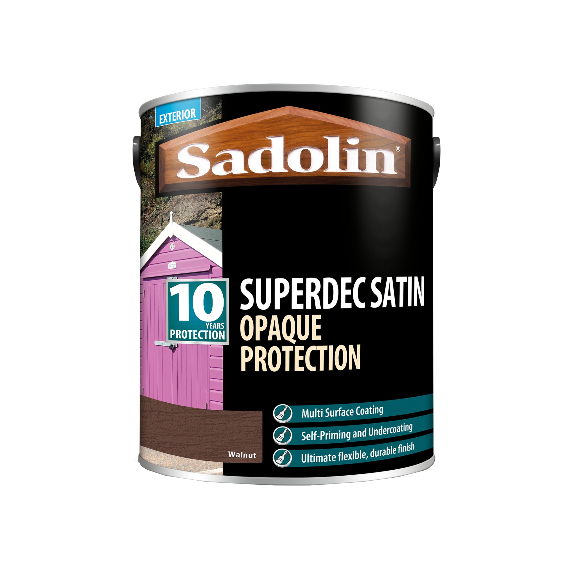 Sadolin Superdec Satin - Opaque Exterior Wood Finish with 10 Year Protection - Walnut