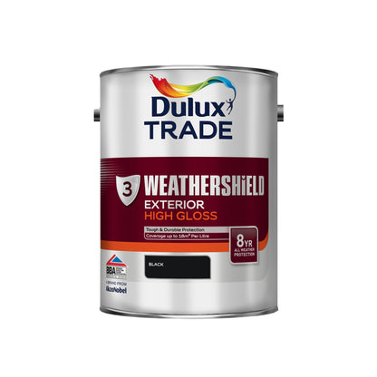 Dulux Trade WeatherShield Exterior Gloss Paint - Black