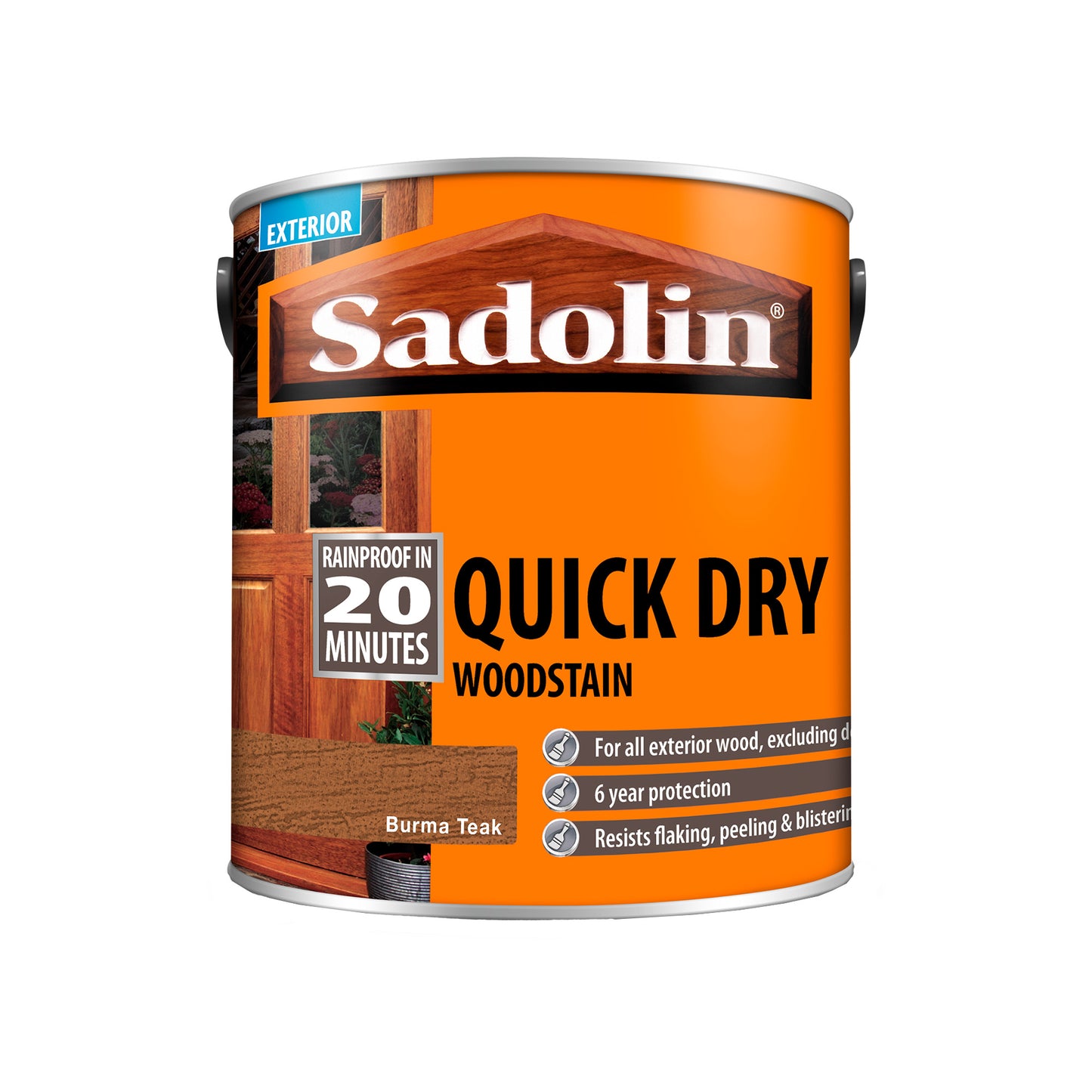Sadolin Quick Dry Long-Lasting Exterior Woodstain with Six Year Protection - Burma Teak