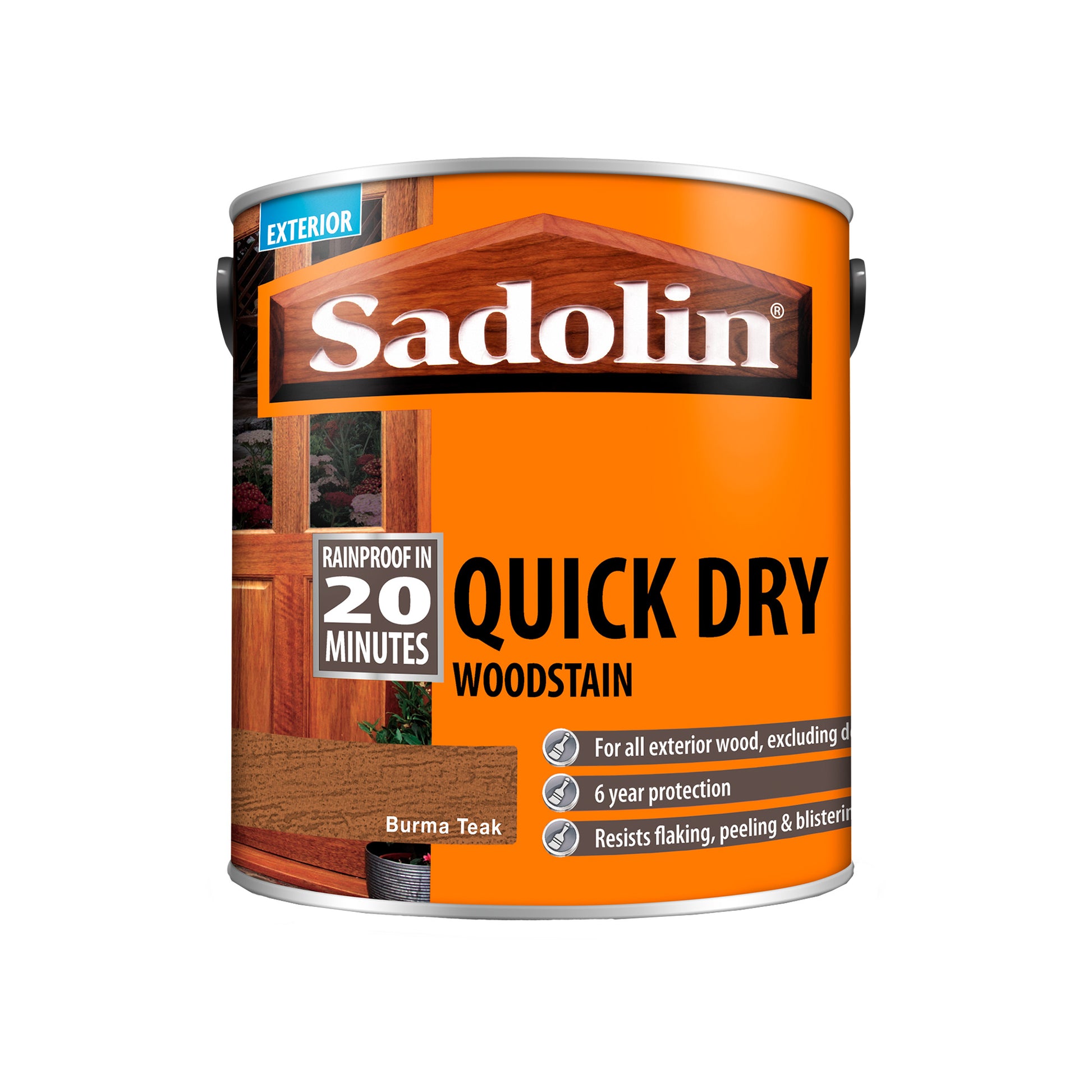 Sadolin Quick Dry Long-Lasting Exterior Woodstain with Six Year Protection - Burma Teak