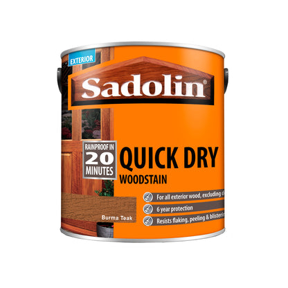 Sadolin Quick Dry Long-Lasting Exterior Woodstain with Six Year Protection - Burma Teak