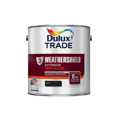 Dulux Trade WeatherShield Exterior Gloss Paint - Black