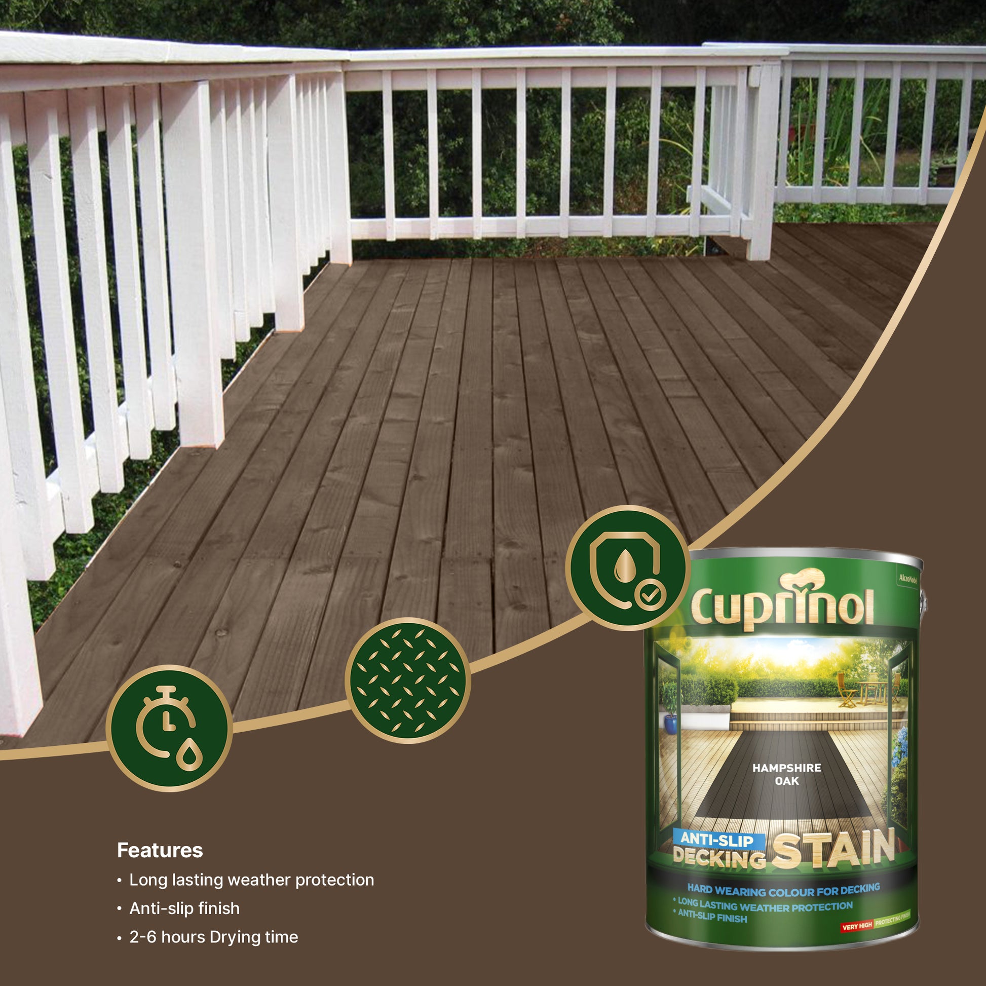 Cuprinol Anti-Slip Decking Stain - 5 Litre