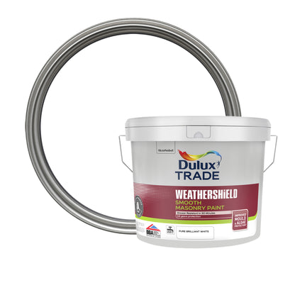 Dulux Trade WeatherShield Smooth Masonry Paint - Pure Brilliant White