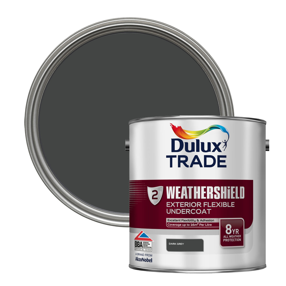Dulux Trade WeatherShield Exterior Undercoat - Dark Grey