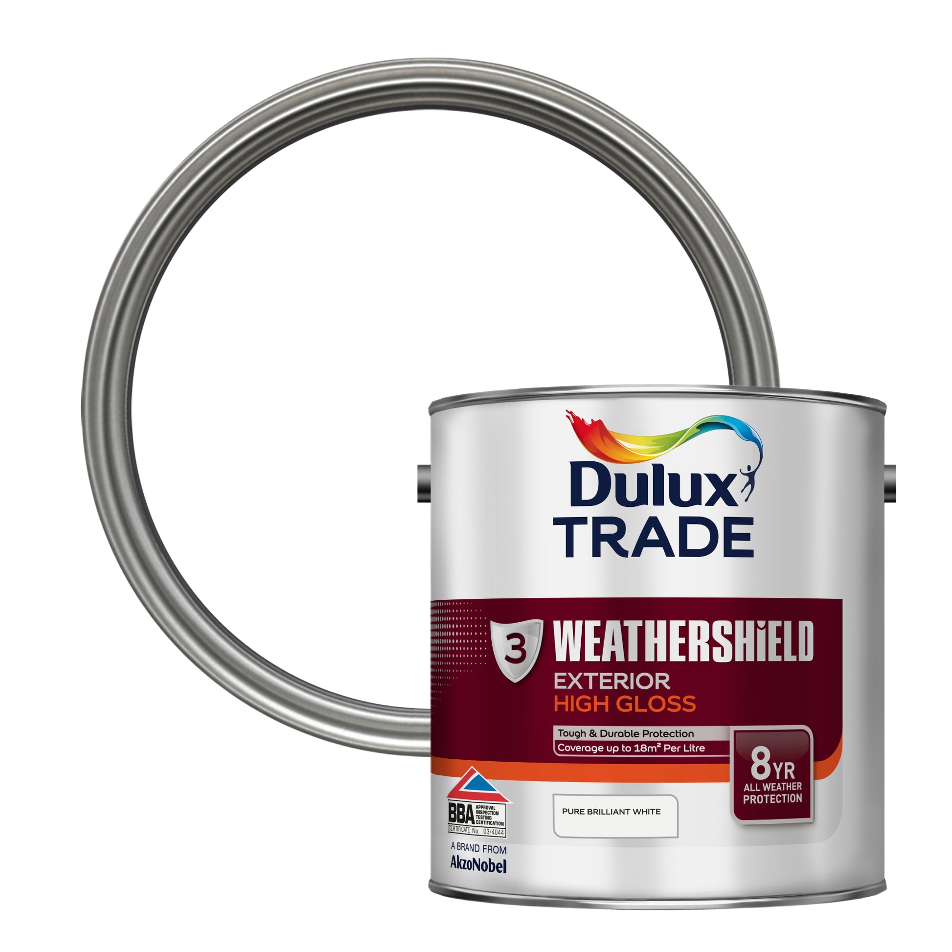 Dulux Trade WeatherShield Exterior Gloss Paint - Pure Brilliant White