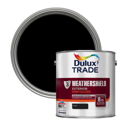 Dulux Trade WeatherShield Exterior Gloss Paint - Black