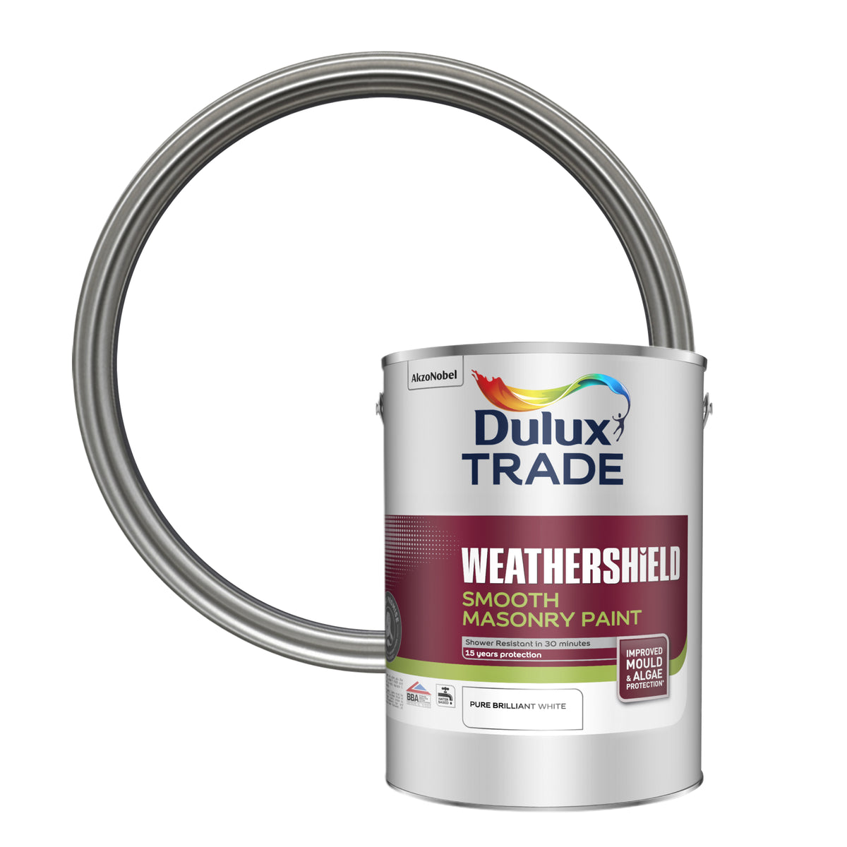 Dulux Trade WeatherShield Smooth Masonry Paint - Pure Brilliant White
