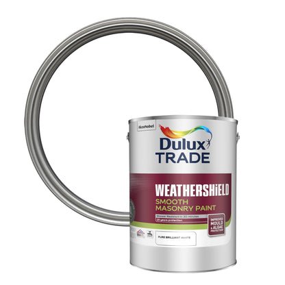 Dulux Trade WeatherShield Smooth Masonry Paint - Pure Brilliant White