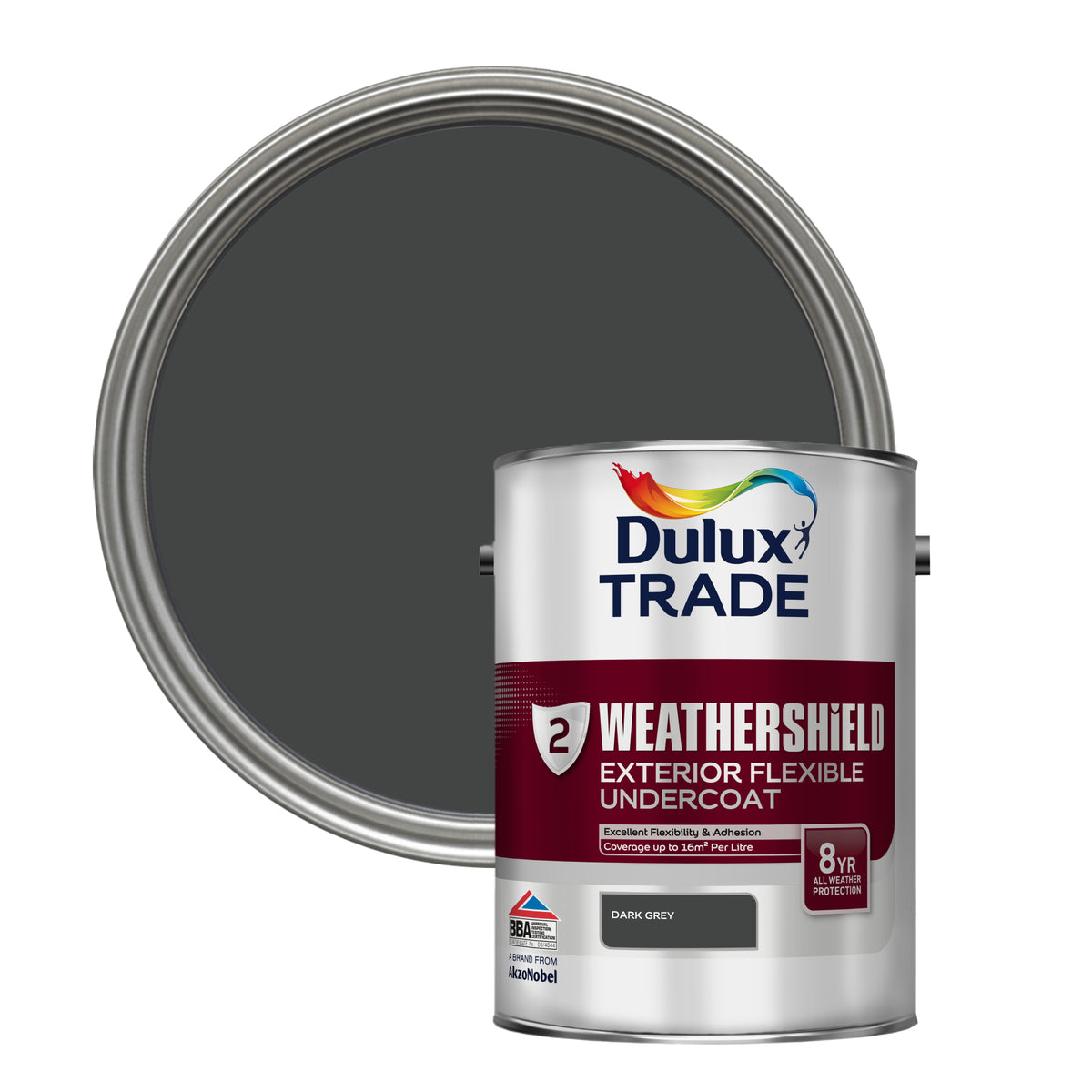 Dulux Trade WeatherShield Exterior Undercoat - Dark Grey
