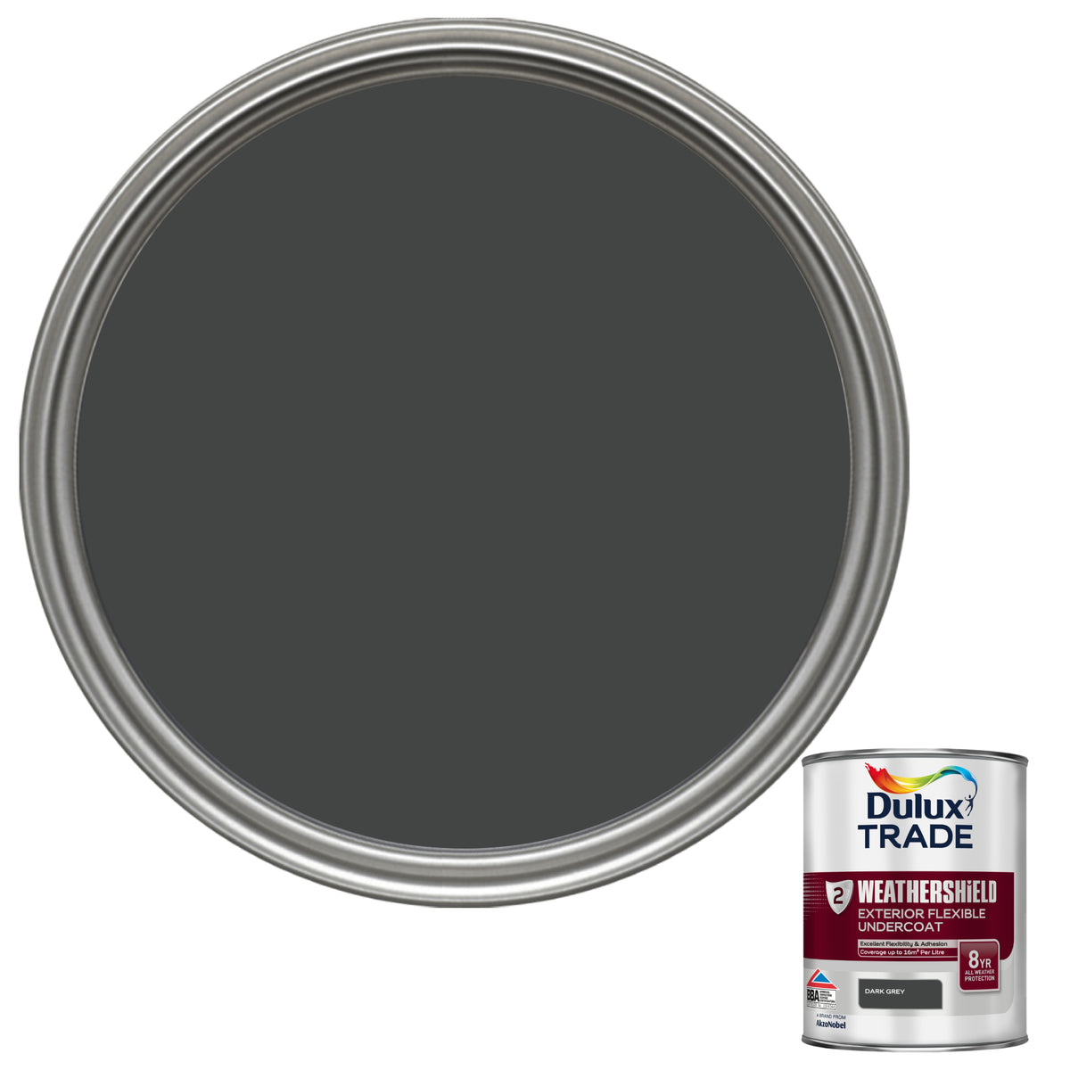 Dulux Trade WeatherShield Exterior Undercoat - Dark Grey