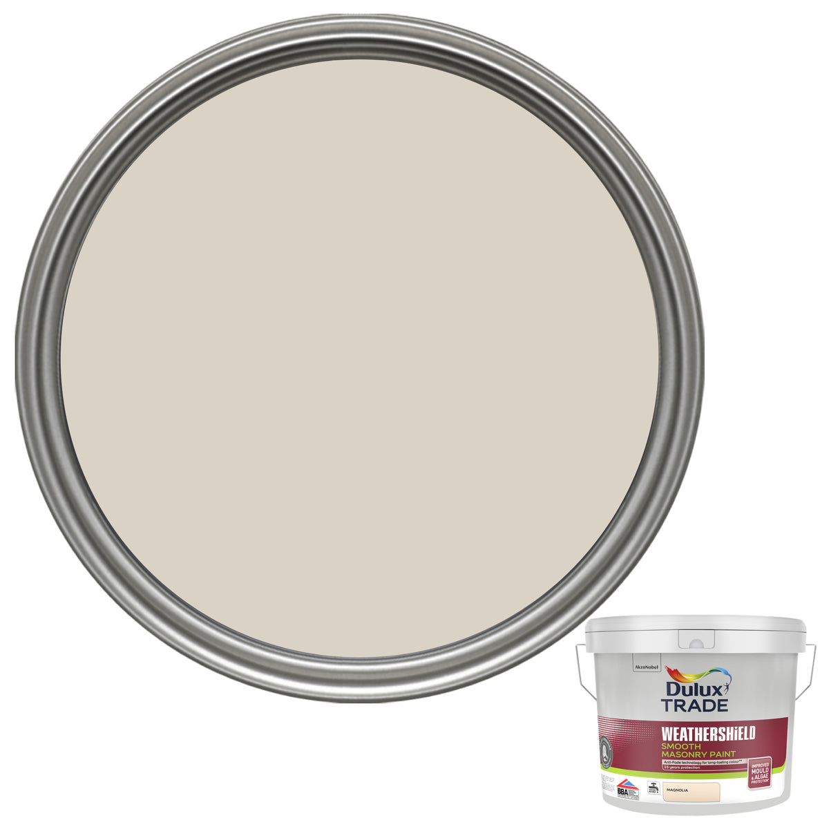 Dulux Trade WeatherShield Smooth Masonry Paint - Magnolia