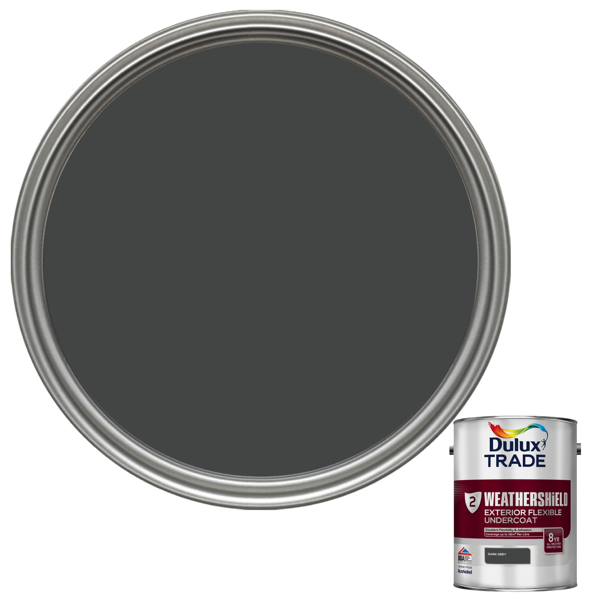 Dulux Trade WeatherShield Exterior Undercoat - Dark Grey