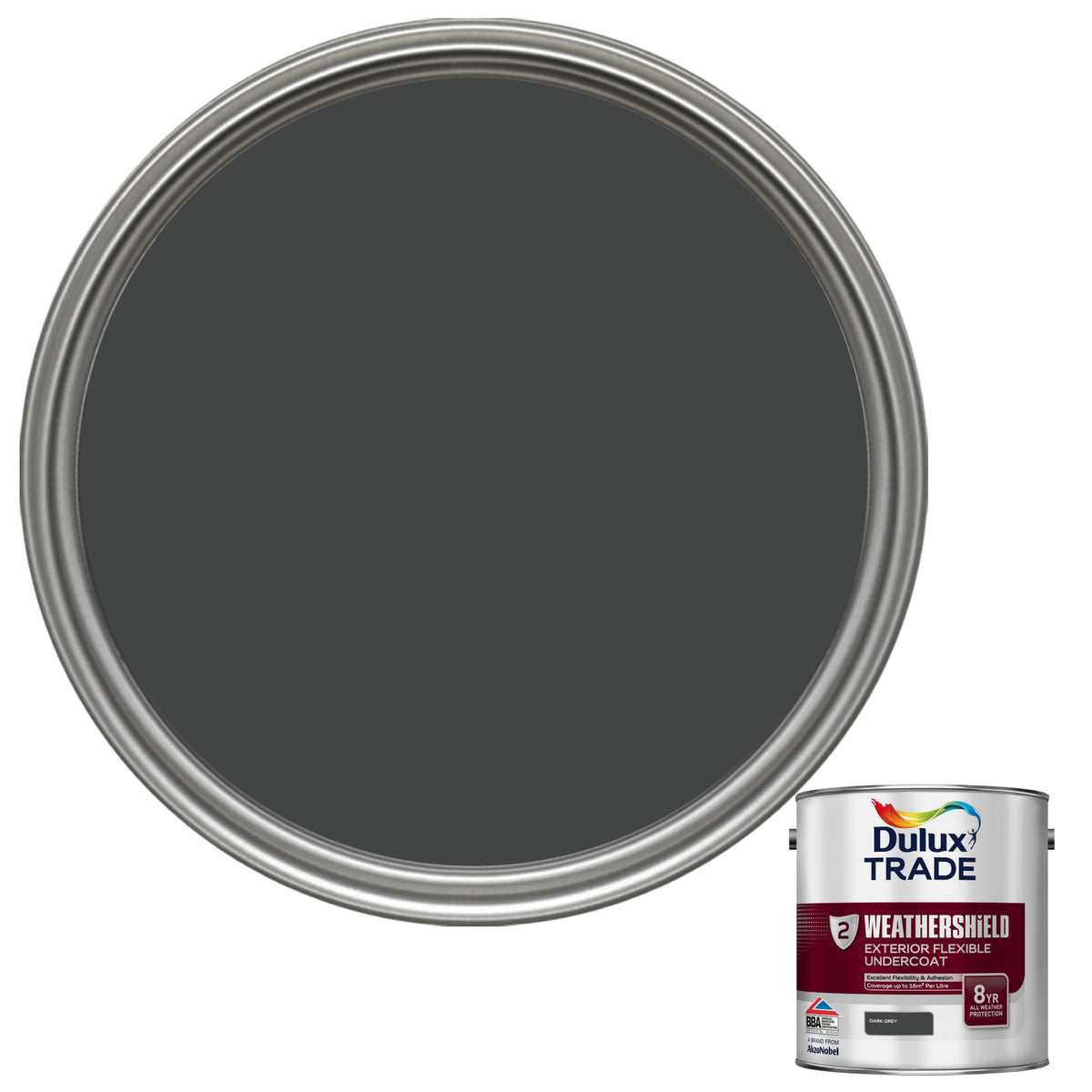 Dulux Trade WeatherShield Exterior Undercoat - Dark Grey