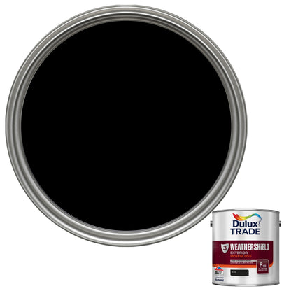 Dulux Trade WeatherShield Exterior Gloss Paint - Black