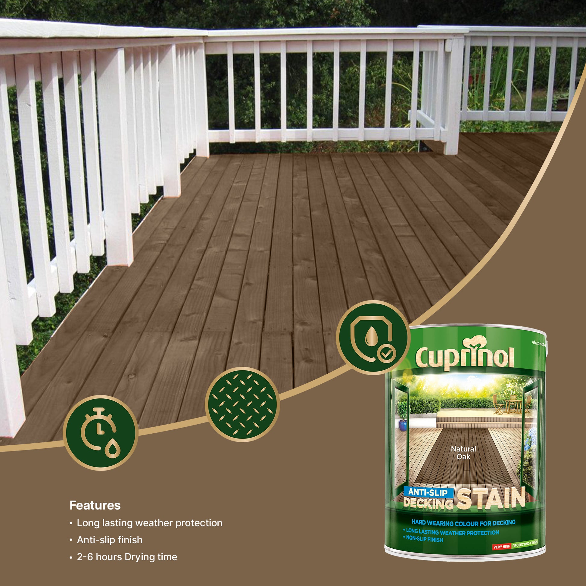 Cuprinol Anti-Slip Decking Stain - 5 Litre