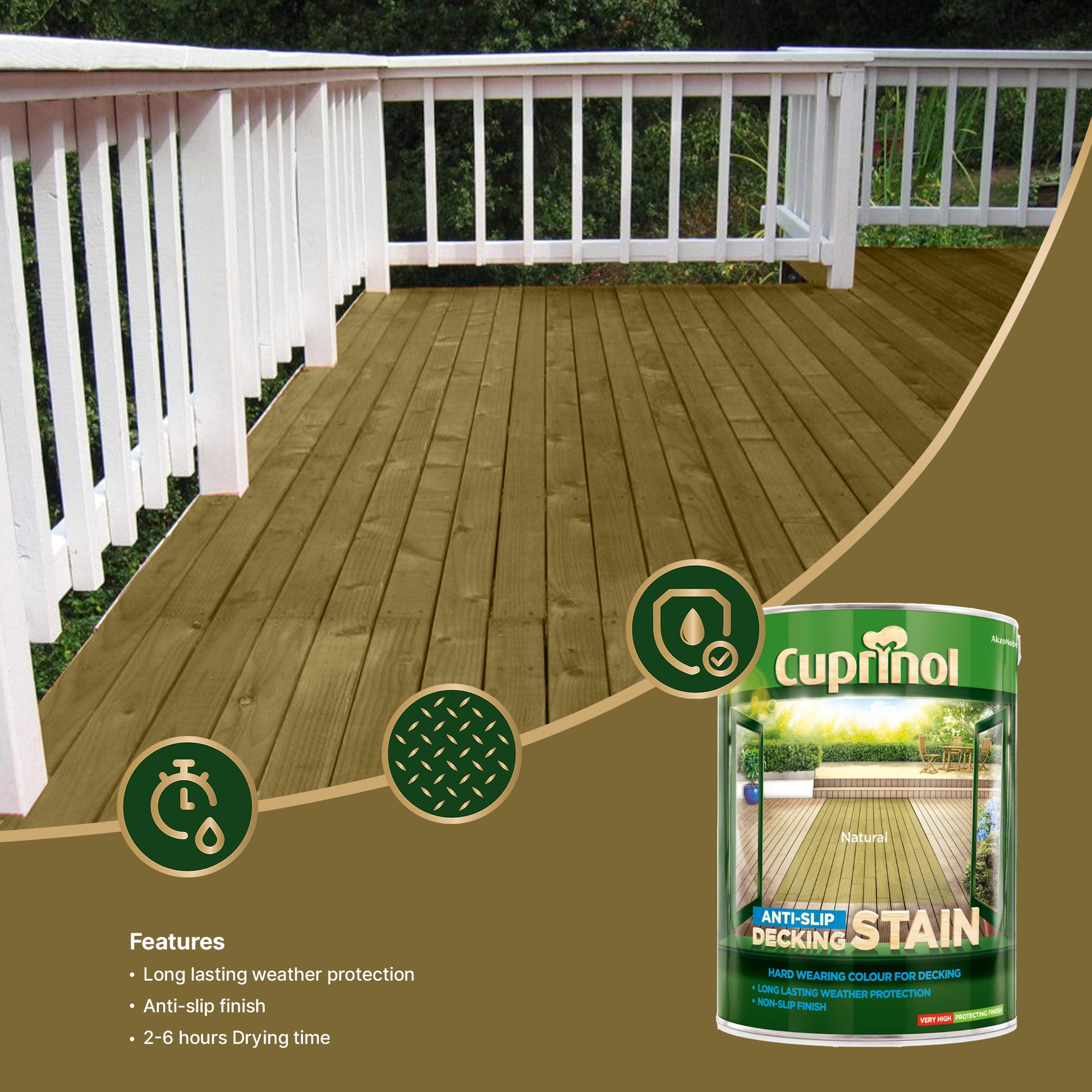 Cuprinol Anti-Slip Decking Stain - 5 Litre