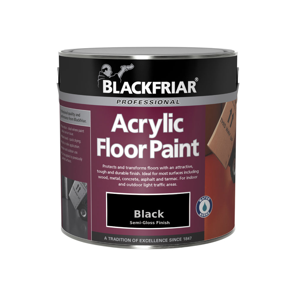Blackfriar Acrylic Floor Paint - Black Interior & Exterior Use ...