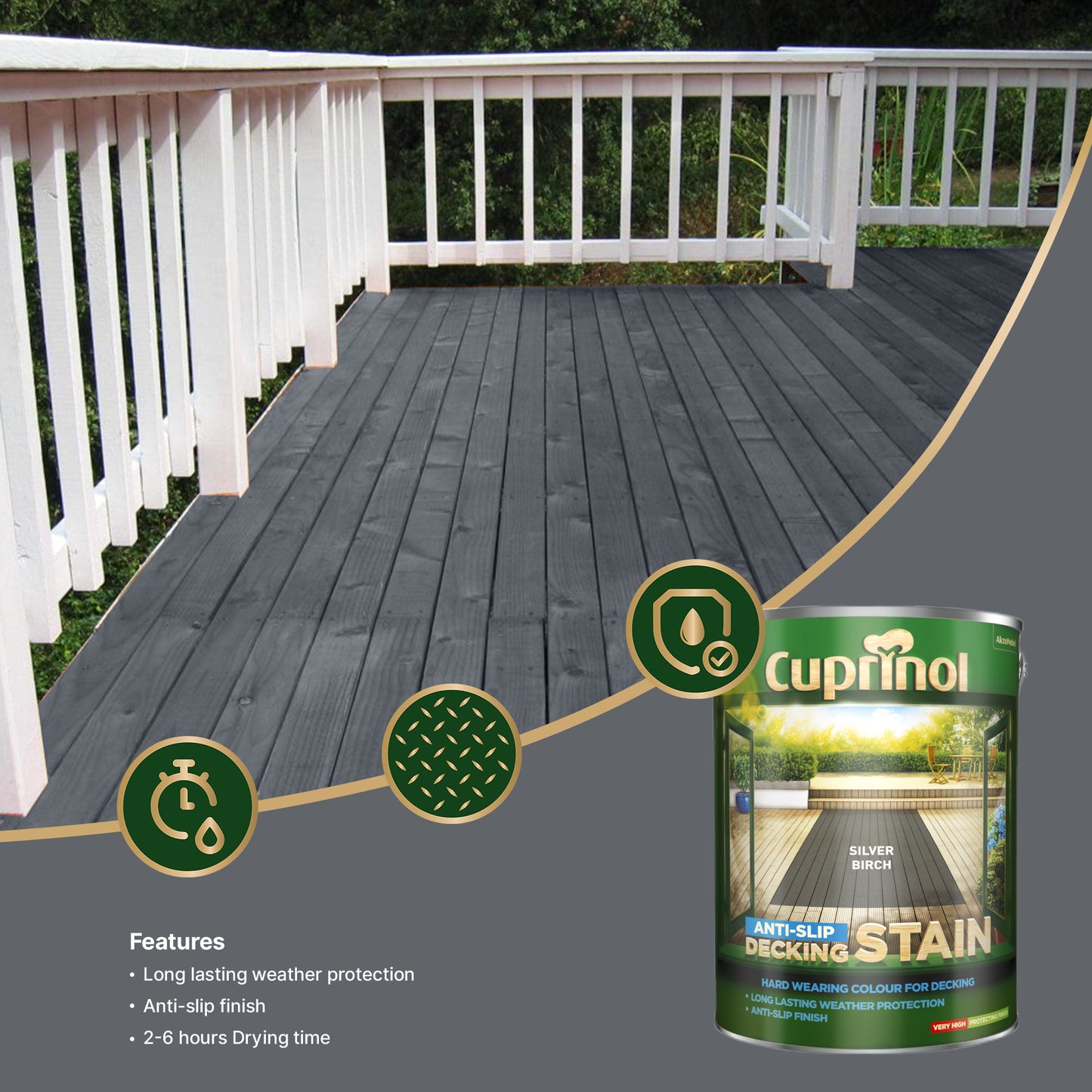 Cuprinol Anti-Slip Decking Stain - 5 Litre