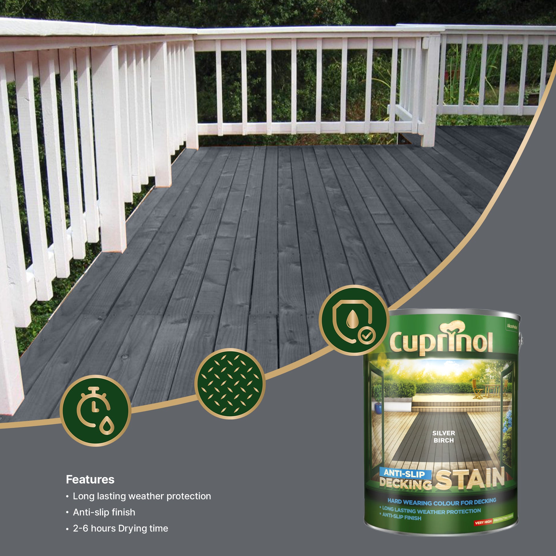 Cuprinol Anti-Slip Decking Stain - 5 Litre