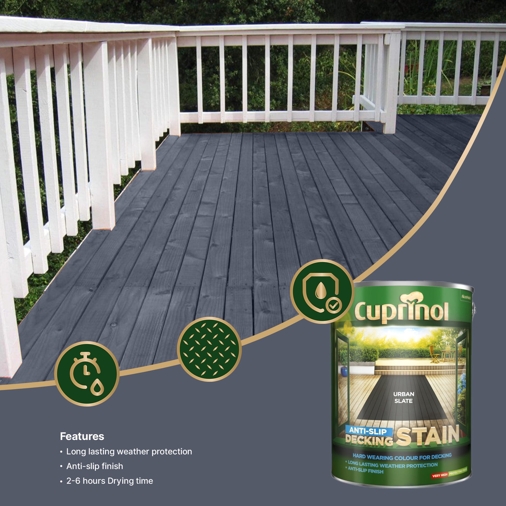 Cuprinol Anti-Slip Decking Stain - 5 Litre