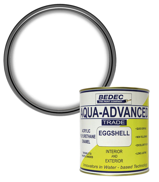 Bedec Aqua Advanced Eggshell Paint - Brilliant White