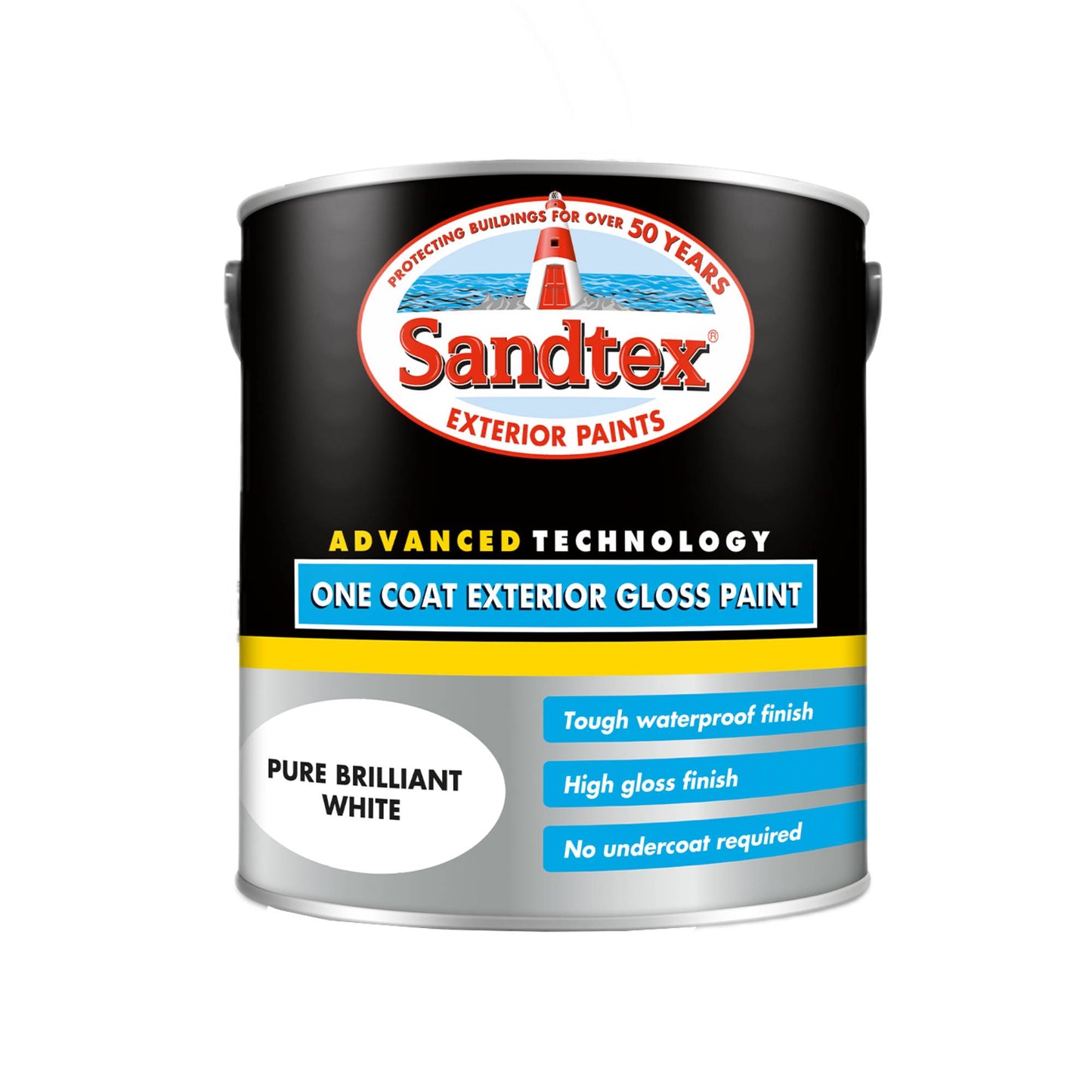 Sandtex One Coat Exterior Gloss Paint - Brilliant White