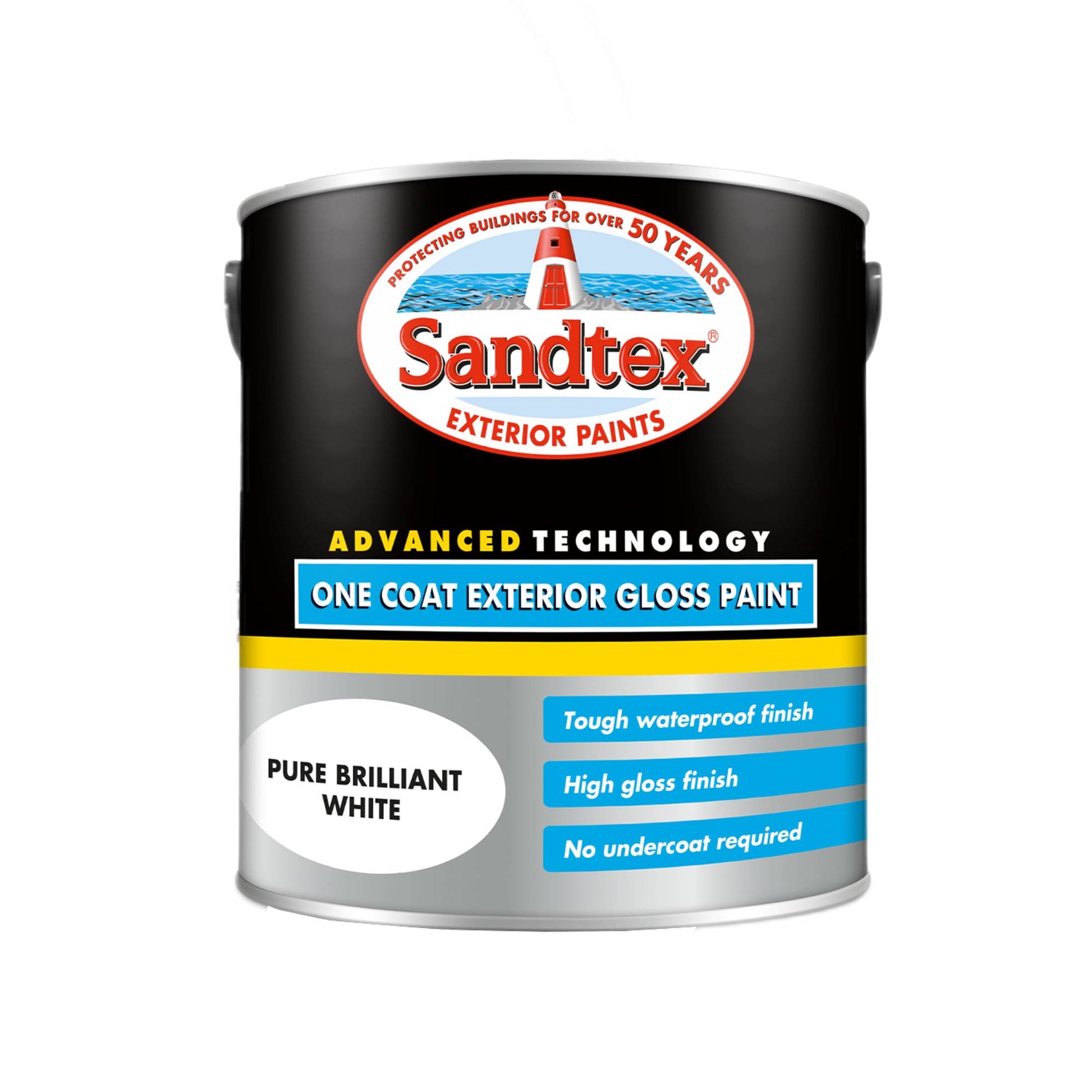 Sandtex One Coat Exterior Gloss Paint - Brilliant White