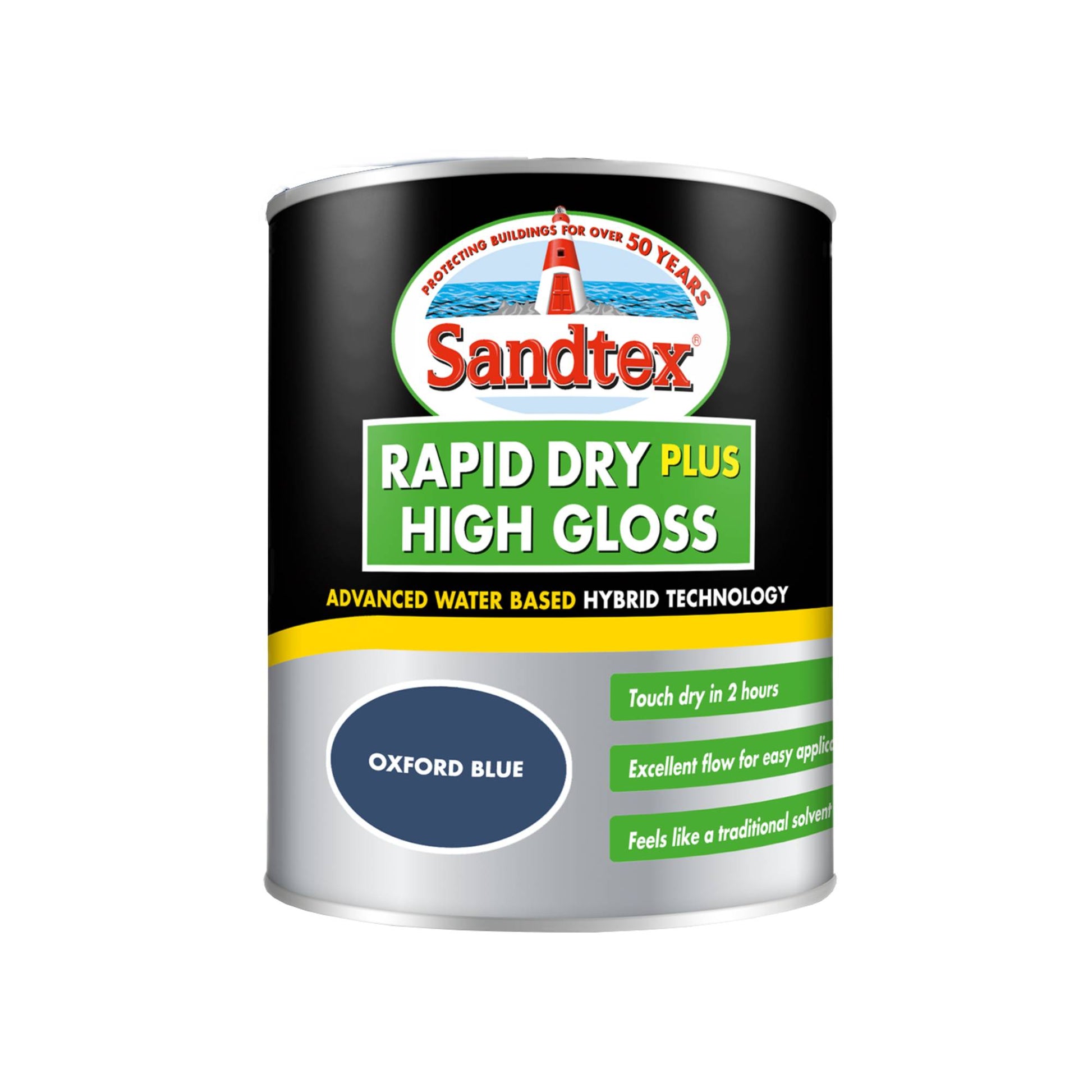 Sandtex Rapid Dry Plus High Gloss Paint - Oxford Blue - 750ml