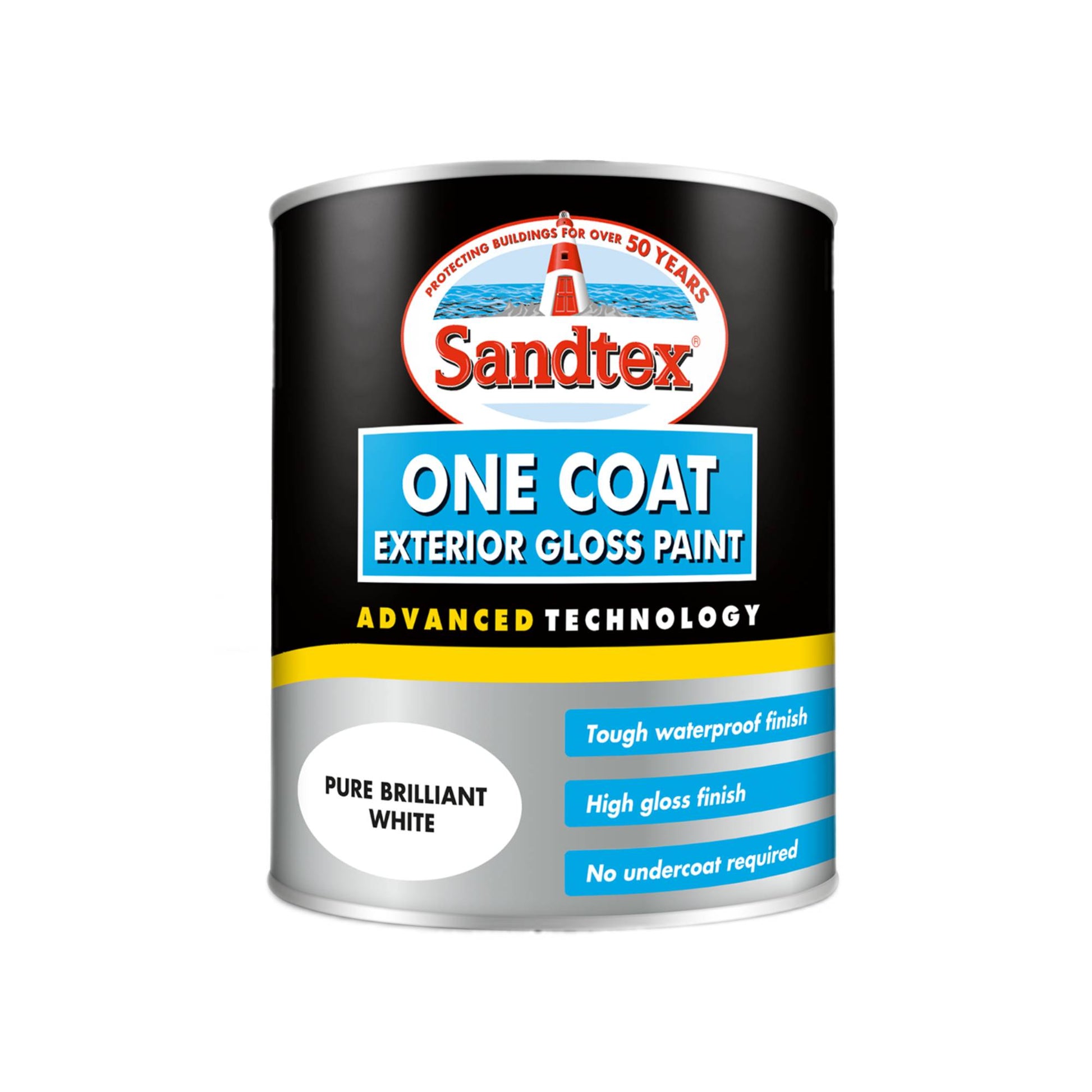 Sandtex One Coat Exterior Gloss Paint - Brilliant White