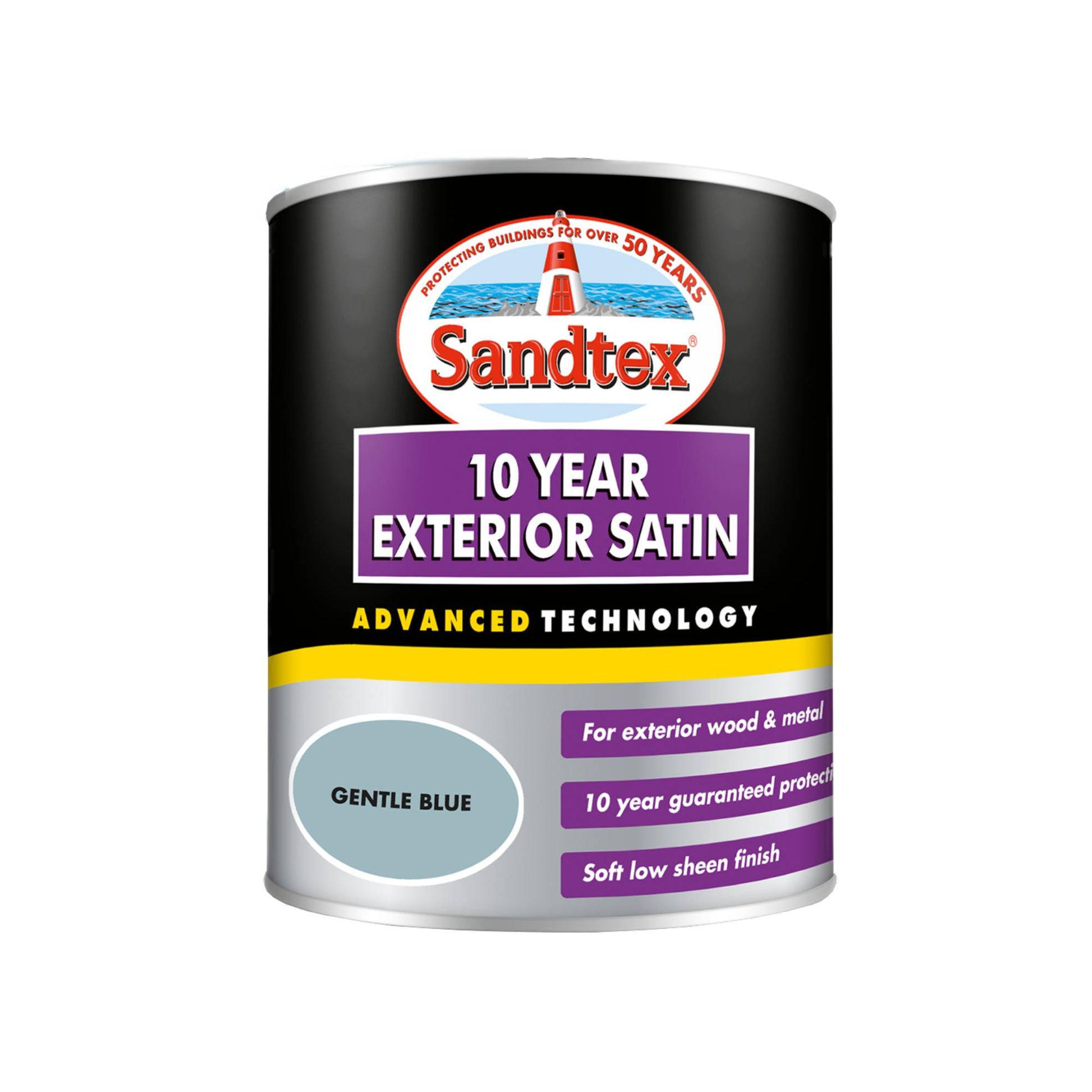 Sandtex 10 Year Exterior Satin Paint - Gentle Blue - 750ml