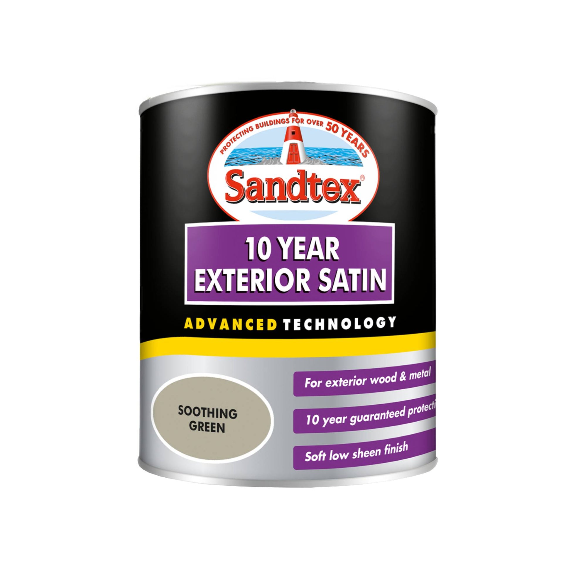 Sandtex 10 Year Exterior Satin Paint - Soothing Green - 750ml