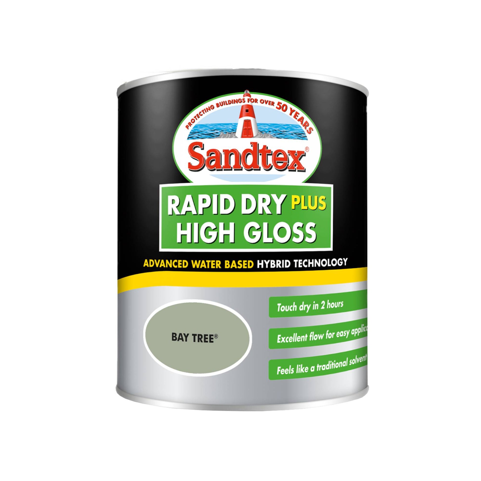 Sandtex Rapid Dry Plus High Gloss Paint - Bay Tree - 750ml