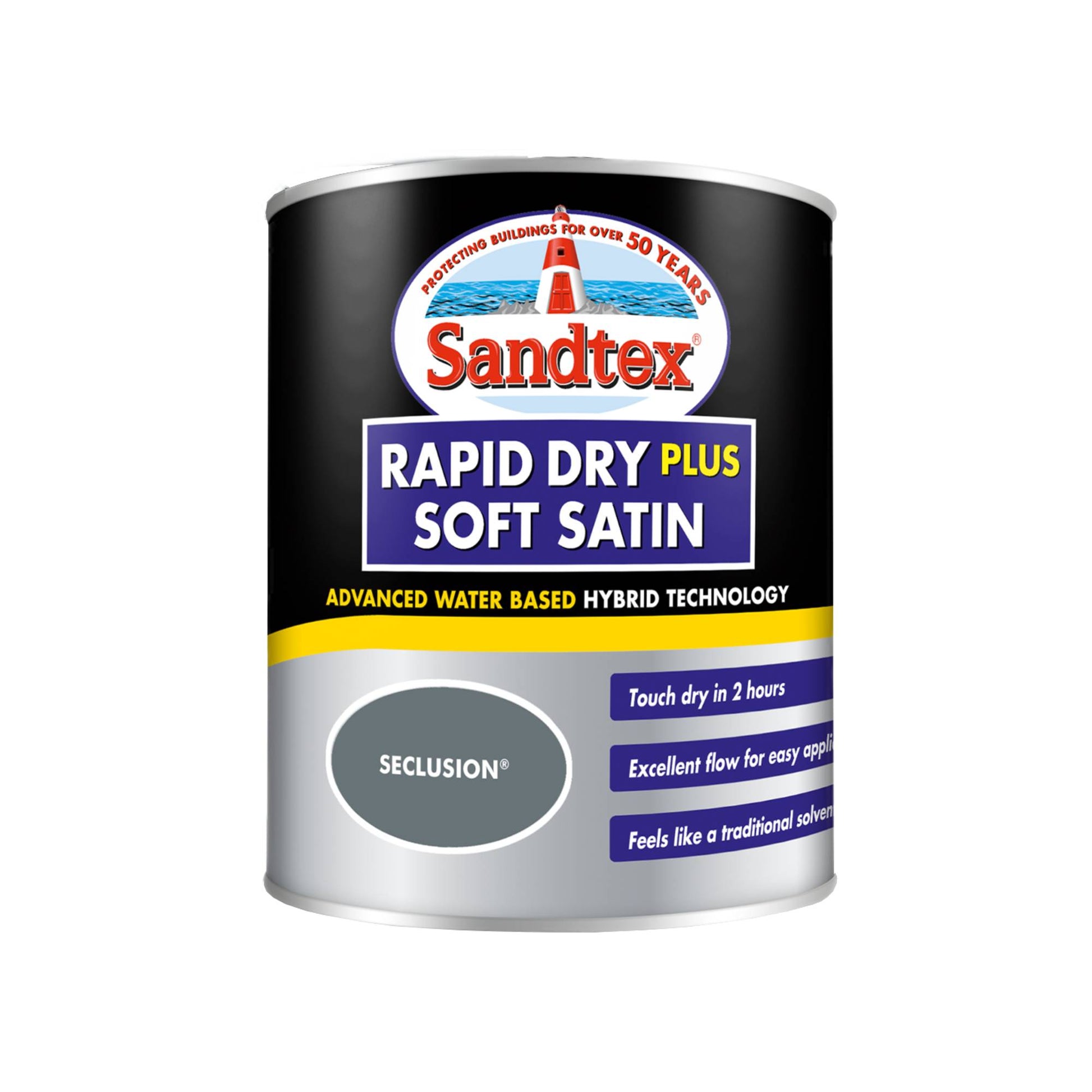 Sandtex Rapid Dry Plus Soft Satin Paint - Seclusion - 750ml