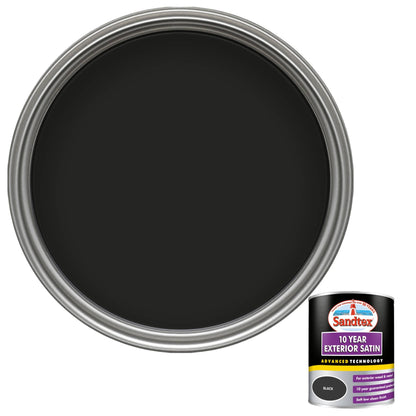 Sandtex 10 Year Exterior Satin Paint - Black