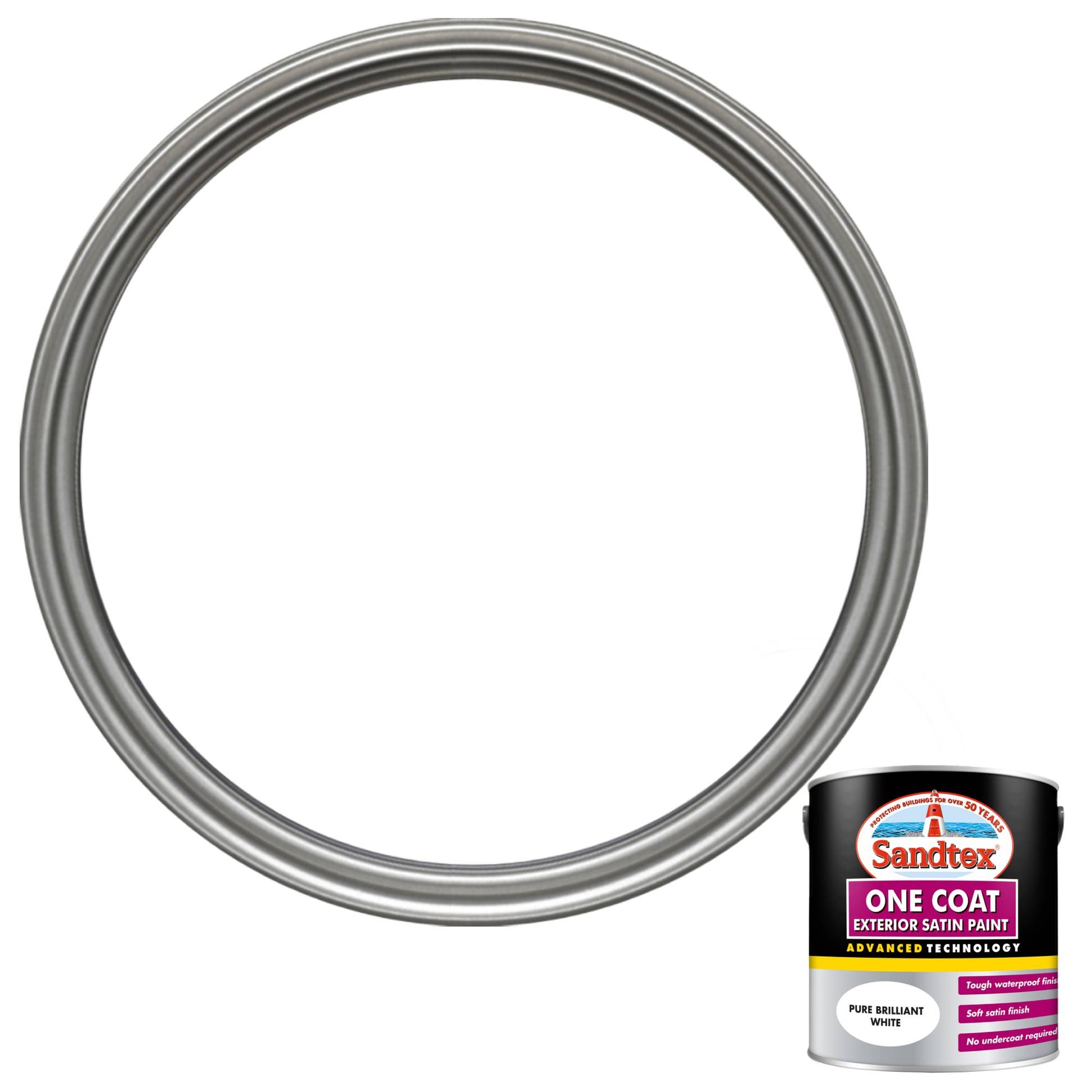Sandtex One Coat Exterior Satin Paint - Pure Brilliant White