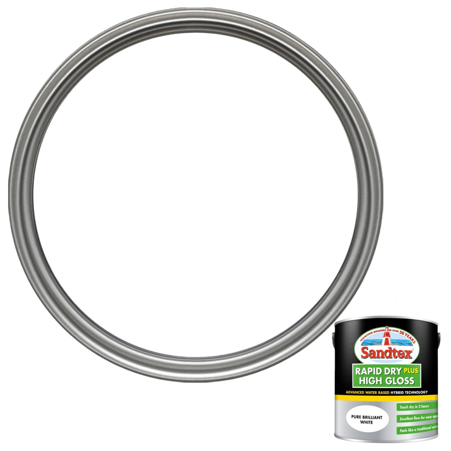 Sandtex Rapid Dry Plus High Gloss Paint - Brilliant White