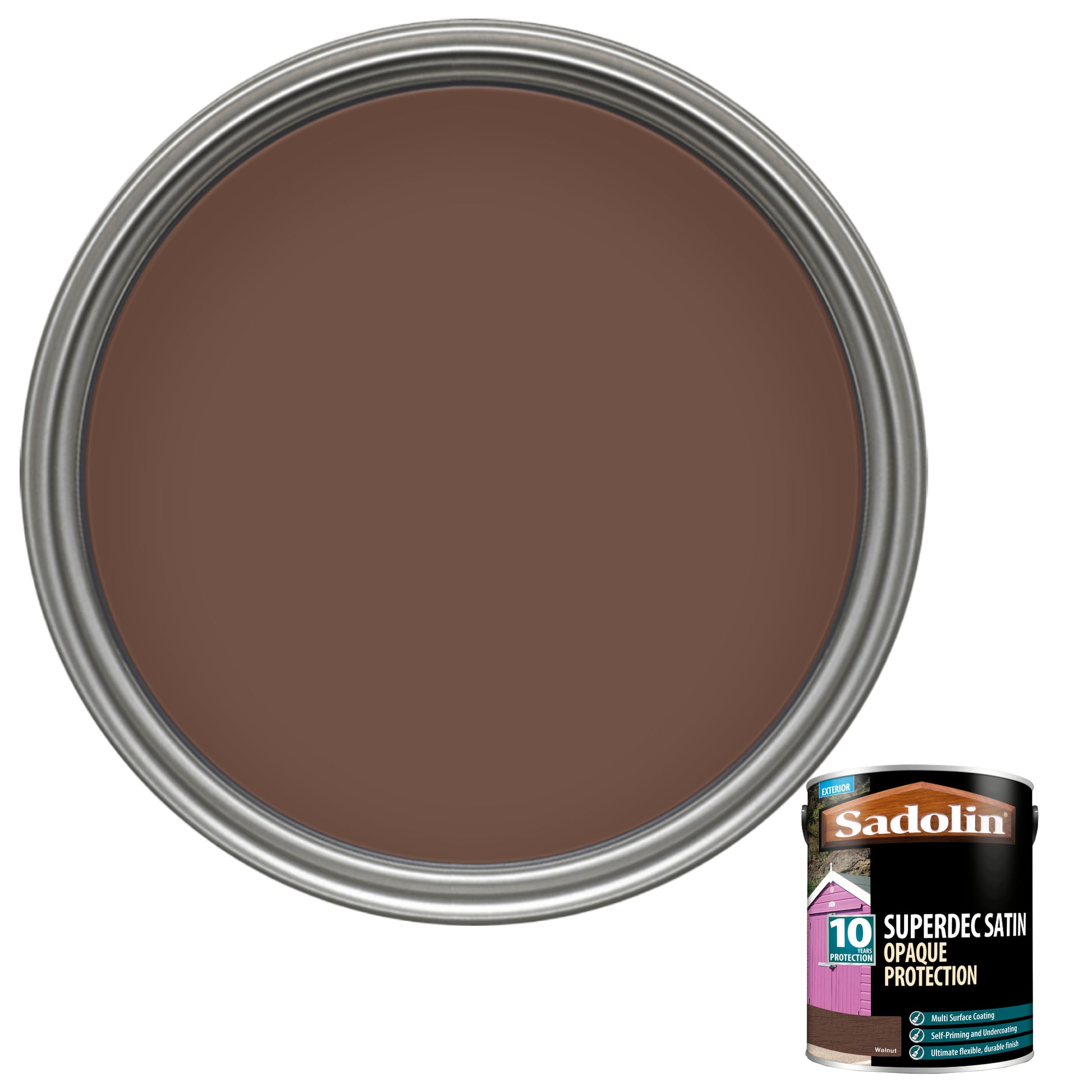 Sadolin Superdec Satin - Opaque Exterior Wood Finish with 10 Year Protection - Walnut
