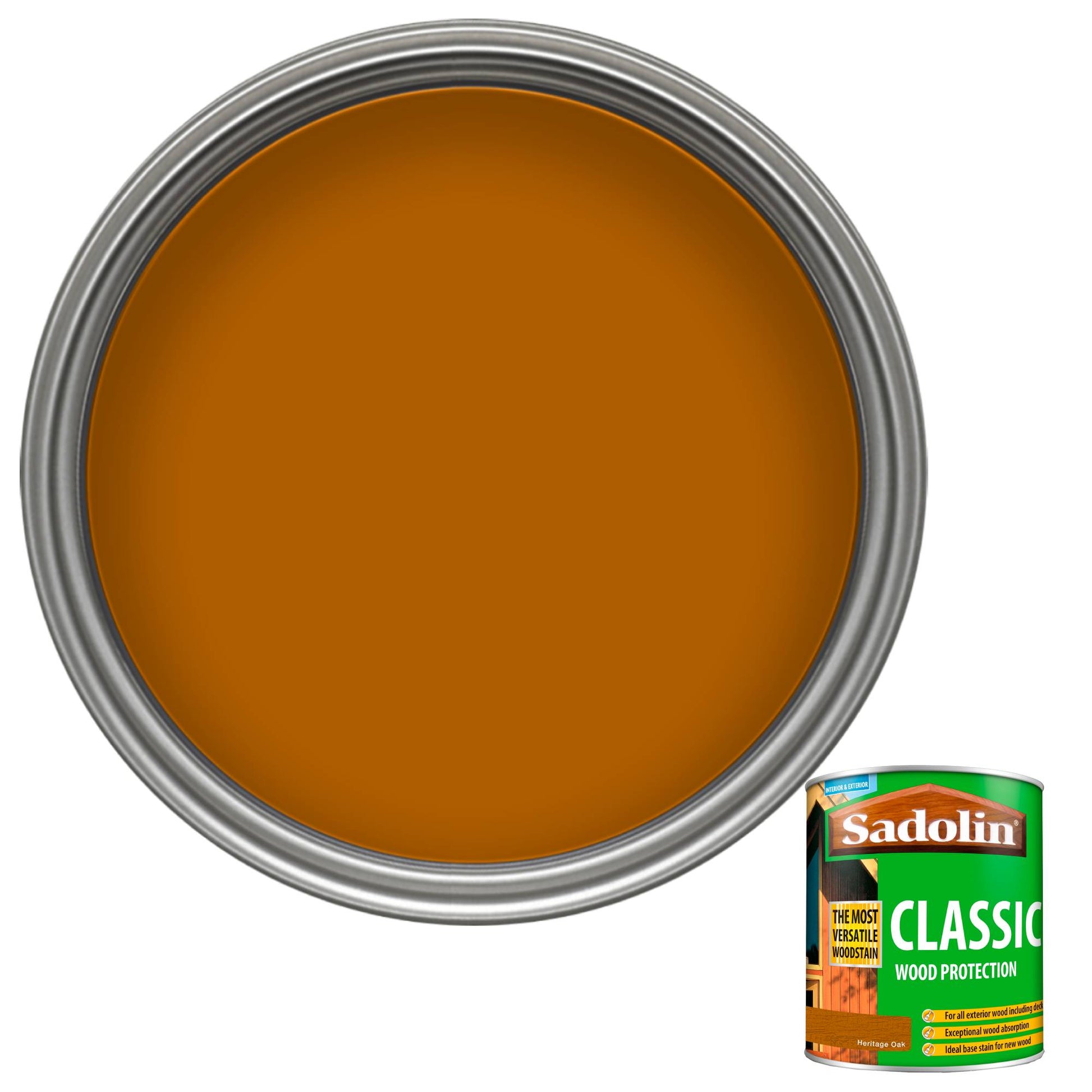 Sadolin Weatherproof Interior and Exterior Wood Stain - Heritage Oak