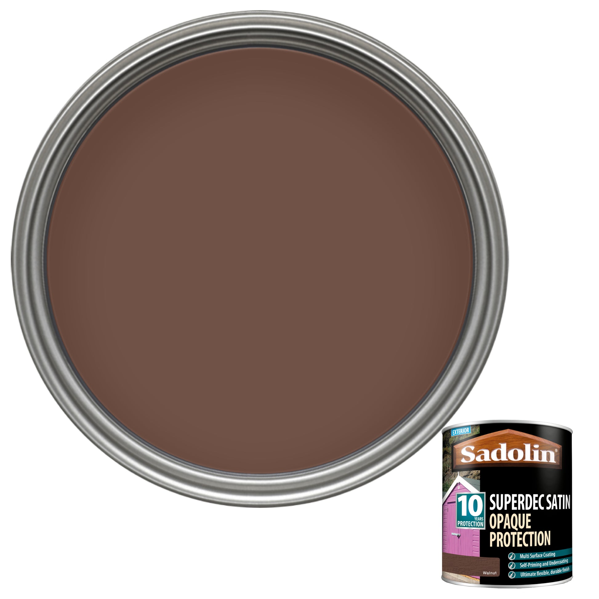 Sadolin Superdec Satin - Opaque Exterior Wood Finish with 10 Year Protection - Walnut