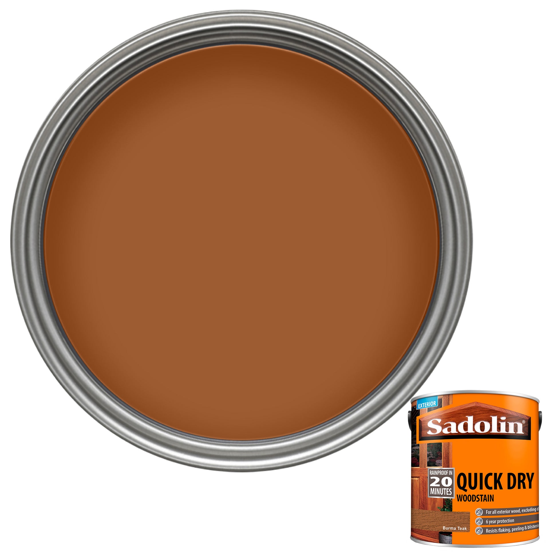 Sadolin Quick Dry Long-Lasting Exterior Woodstain with Six Year Protection - Burma Teak