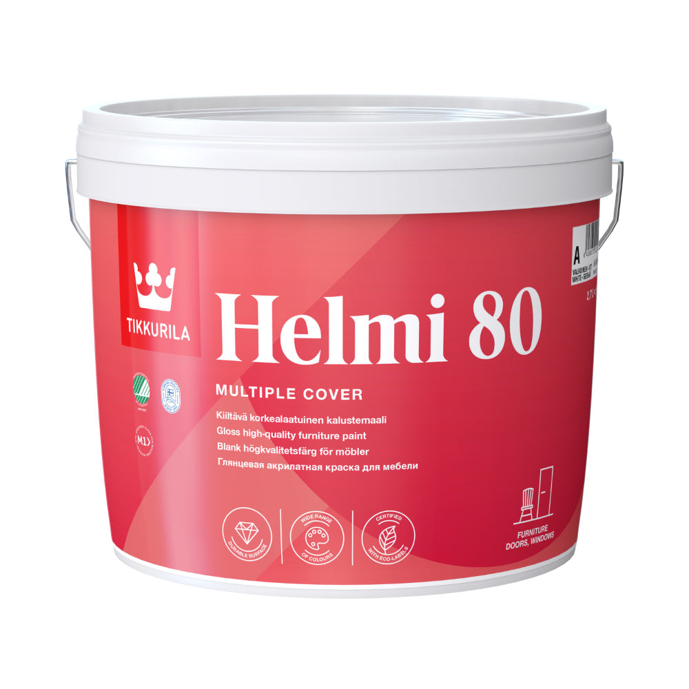 Helmi 80 Water-Based Acrylic Gloss Wood Paint - Tinted Colour